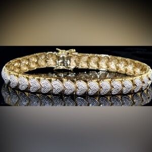 Elegant NATURAL DIAMOND 2.00CT SILVER BRACELET 7.5”